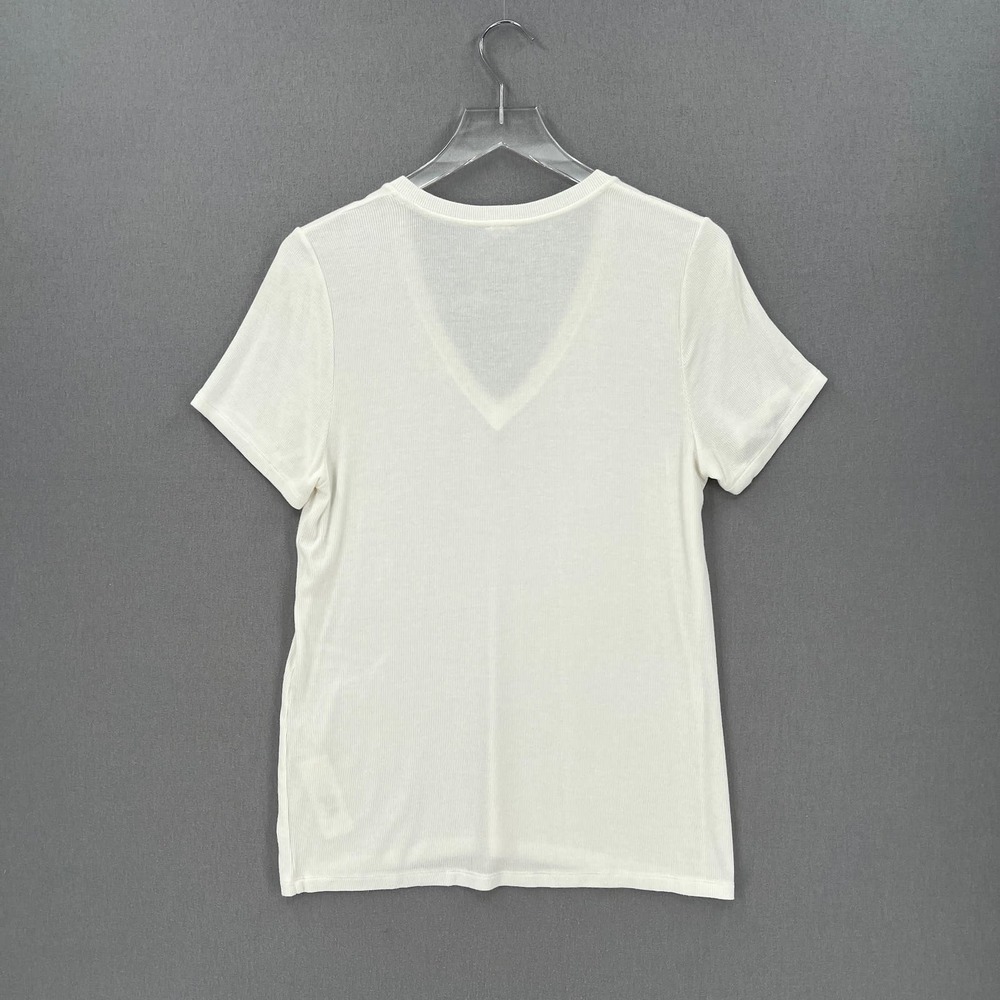 ARITZIA WILFRED FREES Leonis T-shirt Womens Small White V-neck Short Sleeve Rib - Picture 2 of 12